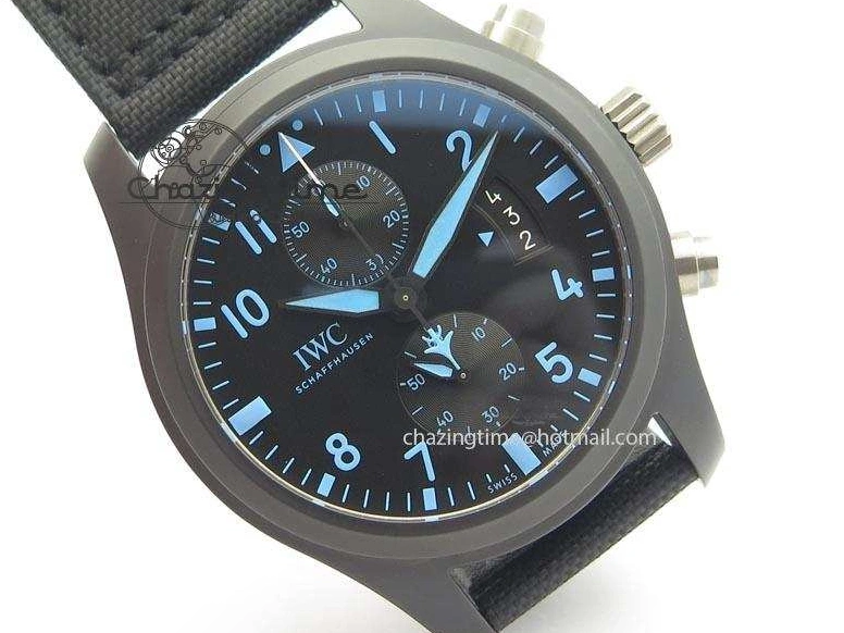 MIROTIME 0812 Pilot Chrono IW388003 Real Ceramic V6F 1:1 Best Edition On Black Nylon Strap A StreetReady 7284